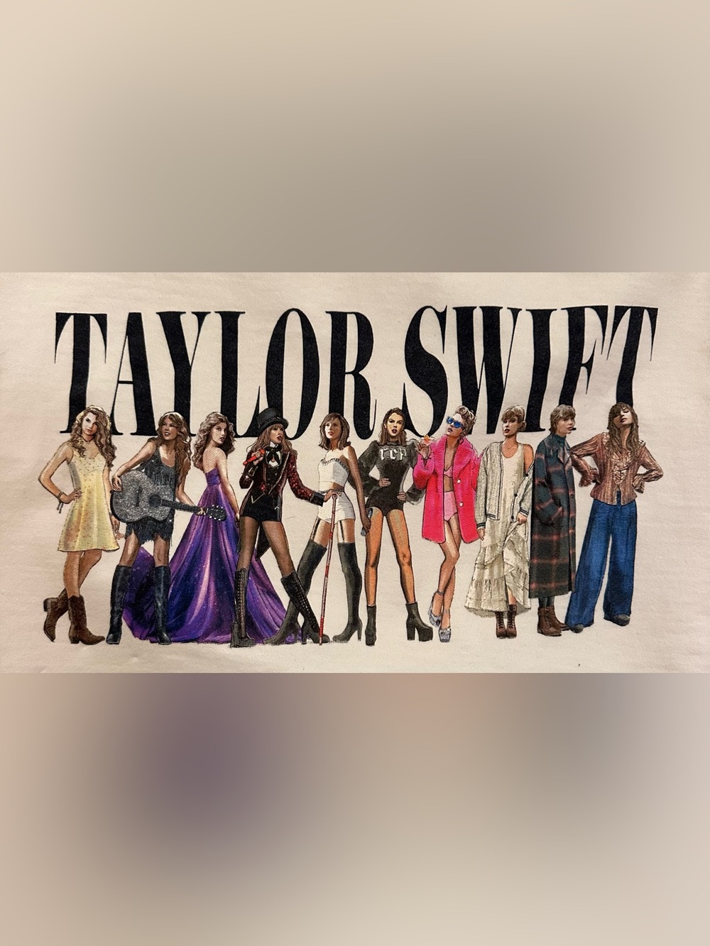 TAYLOR SWIFT Midnights Eras Tour Sweatshirt Cropped White 4XL Taylor Original